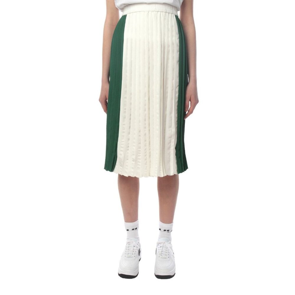 Minimum women’s long pleated skirt green white euro size 36 small NWT